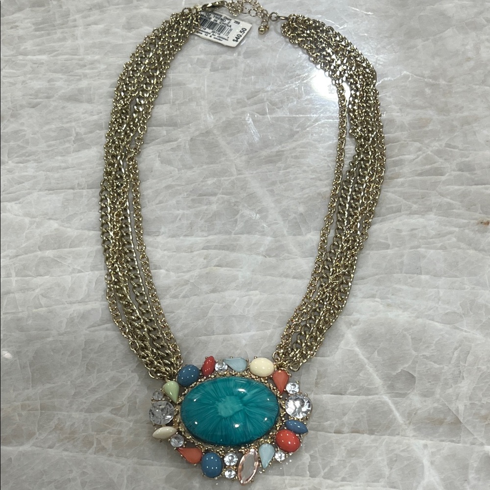 Gold Multicolor Statement Necklace
